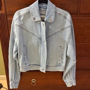 Abercrombie and Fitch Light Wash Denim Cropped Jacket
